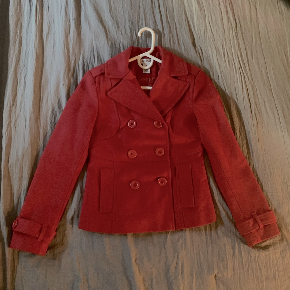 Red PeaCoat by Say What? Size small